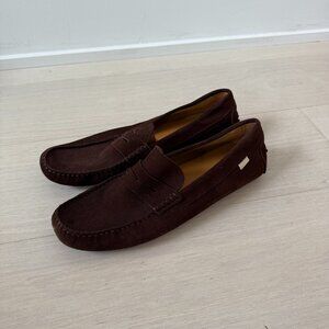 Oliver Cabell Chocolate Brown Suede Driver Loafers EUC Size 14